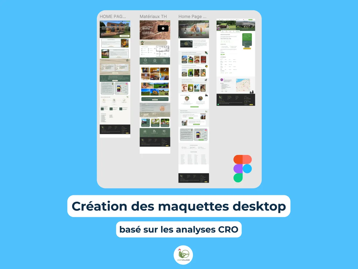 Les maquettes en version bureau